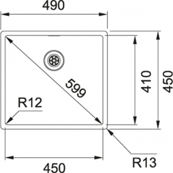 Zlewozmywak stalowy Franke BOX BXX 210/110-45 STAL SZLACHETNA JEDWAB 127.0453.655